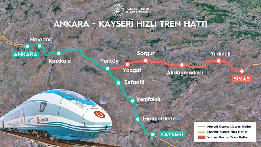 Yerköy-Kayseri Hızlı Tren Hattı temeli atıldı