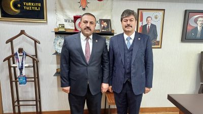 Çiçekdağı Belediye Başkanı Hasan Hakanoğlu, Milletvekili Necmettin Erkan’ı ziyaret ederek
