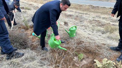 Çiçekdağı ilçesinde düzenlenen İlçe Jandarma Komutanlığı Hatıra Ormanı Fidan Dikimi