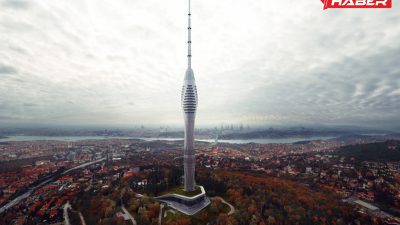 İstanbul’un en yüksek yapısı olan Çamlıca Kulesi, muhteşem Boğaz manzarası,