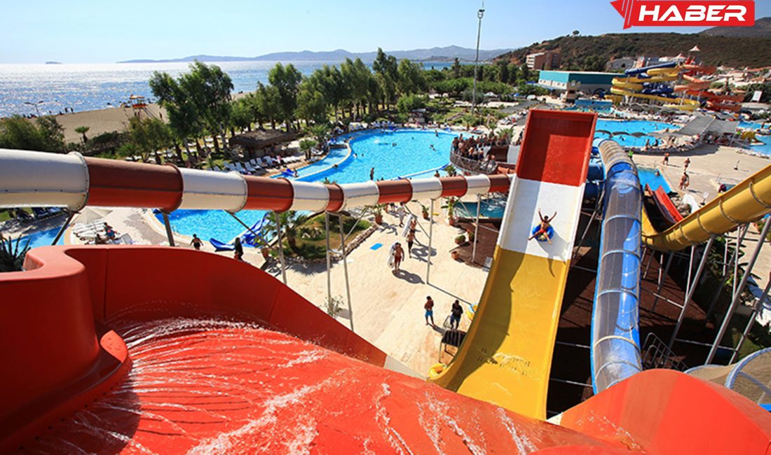 İzmir’in gözde tatil beldesi Gümüldür’de yer alan Yalı Castle Aquapark,