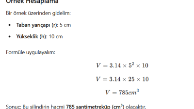 Silindir hacmini hesaplamak mı istiyorsunuz? Bu yazıda, "silindir hacmi nasıl