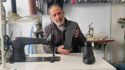 Erdoğan Kaya, 35 yıldır ayakkabıcılık mesleğini icra ediyor. Ancak çırak