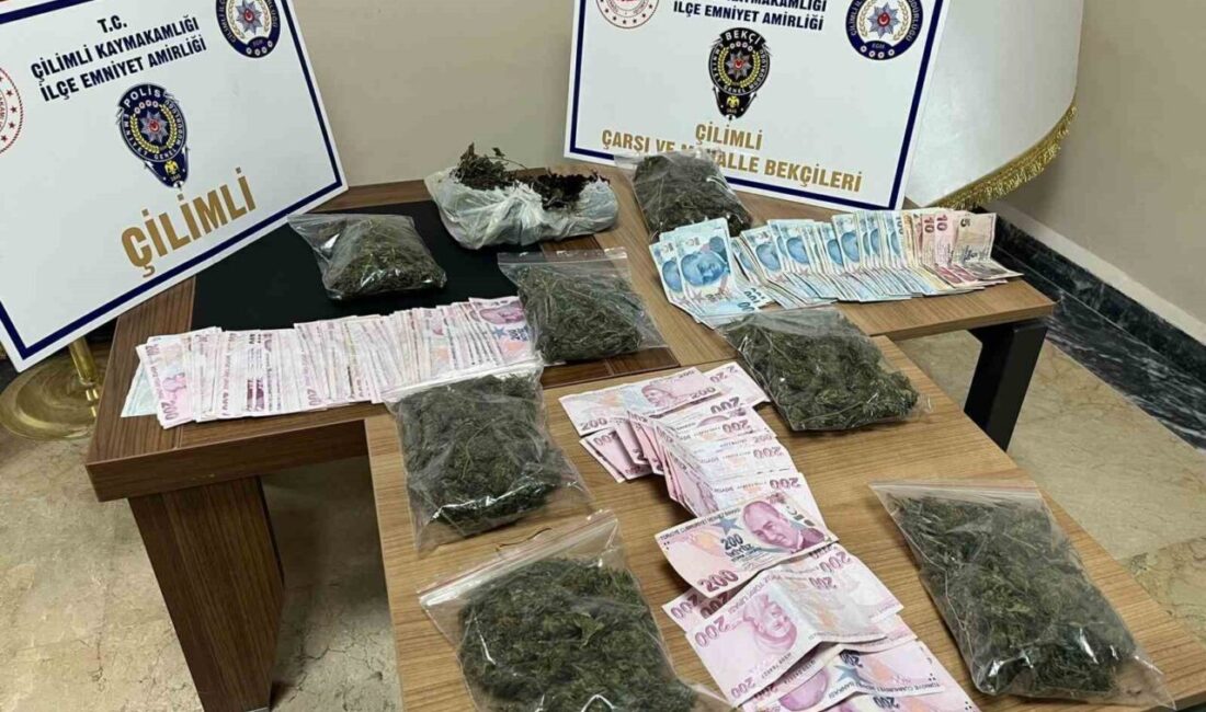 Düzce Çilimli İlçe Emniyet Amirliği operasyonunda 550 gram esrar ve