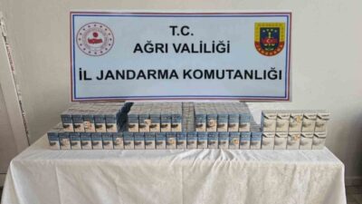 Ağrı'da jandarma ekipleri tarafından yapılan aramada bin 390 paket sigara