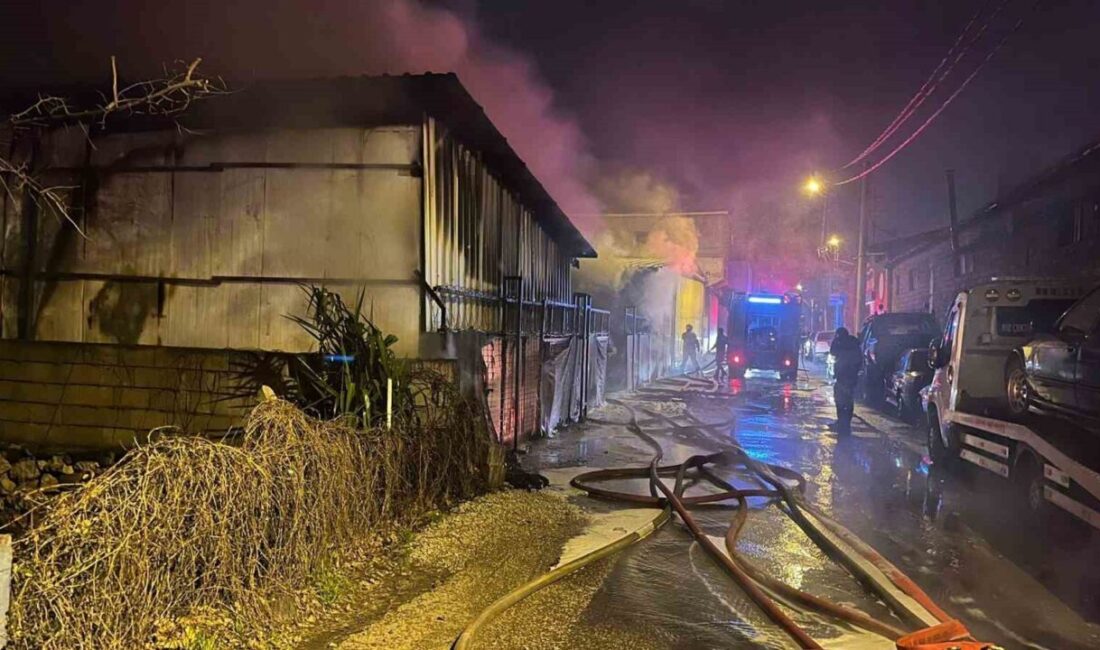 Bursa Osmangazi'deki oto galeri otoparkında çıkan yangında 10 araç kullanılamaz