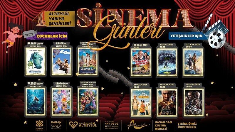 Altıeylül Belediyesi, çocuklara unutulmaz bir tatil deneyimi yaşatmak için sinema