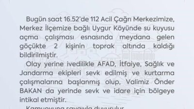 Amasya Valiliği'nden yapılan açıklamada, Uygur köyünde su kuyusu açma çalışması