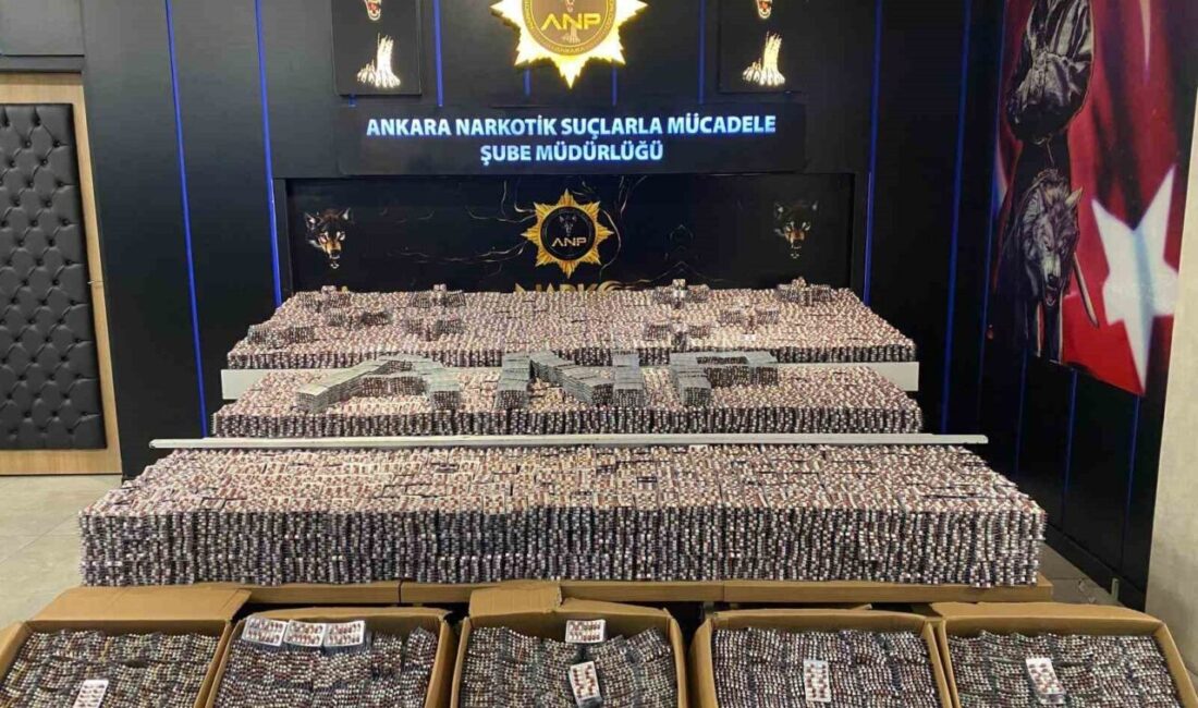 Ankara'da polis operasyonunda 266 bin adet sentetik ecza maddesi ele
