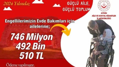 Aydın'da 2024 yılında evde bakım hizmetleri için 746 milyon 492