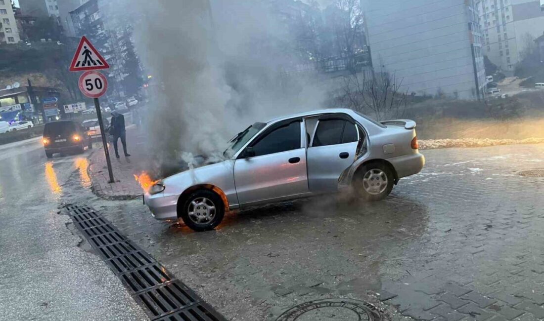 Bilecik’te seyir halindeki otomobil alev alev yandı Bilecik'te seyir halindeki M.C.