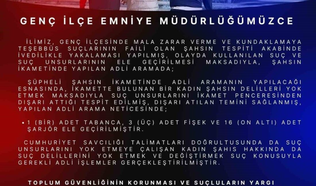 Genç ilçesinde mala zarar