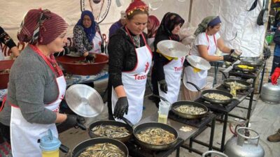 Bodrum İskele Meydanı'nda düzenlenen 9. Hamsi Festivali, 3 ton hamsiyle