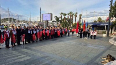 Muğla Bodrum'da Sarıkamış Harekatı'nın 110. yılında şehitleri anma yürüyüşü düzenlendi.