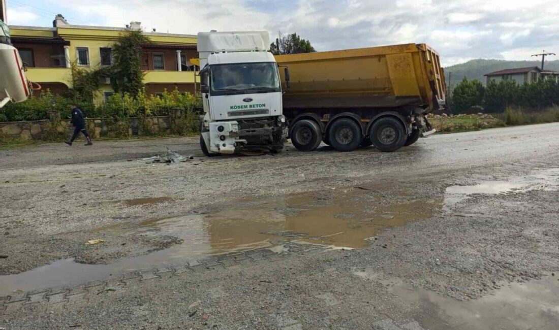 Bodrum'da kamyonun karşı şeride geçerek 2 otomobile çarptığı trafik kazasında