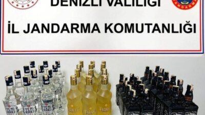 Denizli'nin Buldan ilçesinde kaçak alkol bulunduran şahıs, jandarma ekipleri tarafından