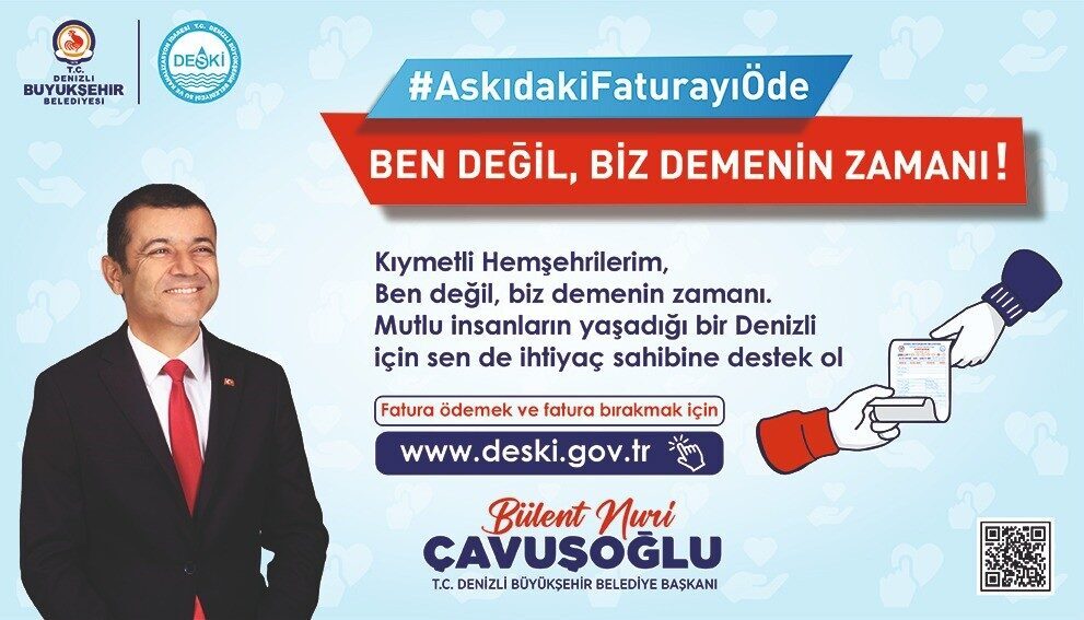 Denizli Su ve Kanalizasyon İdaresi, "Askıda Fatura" kampanyası ile ihtiyaç