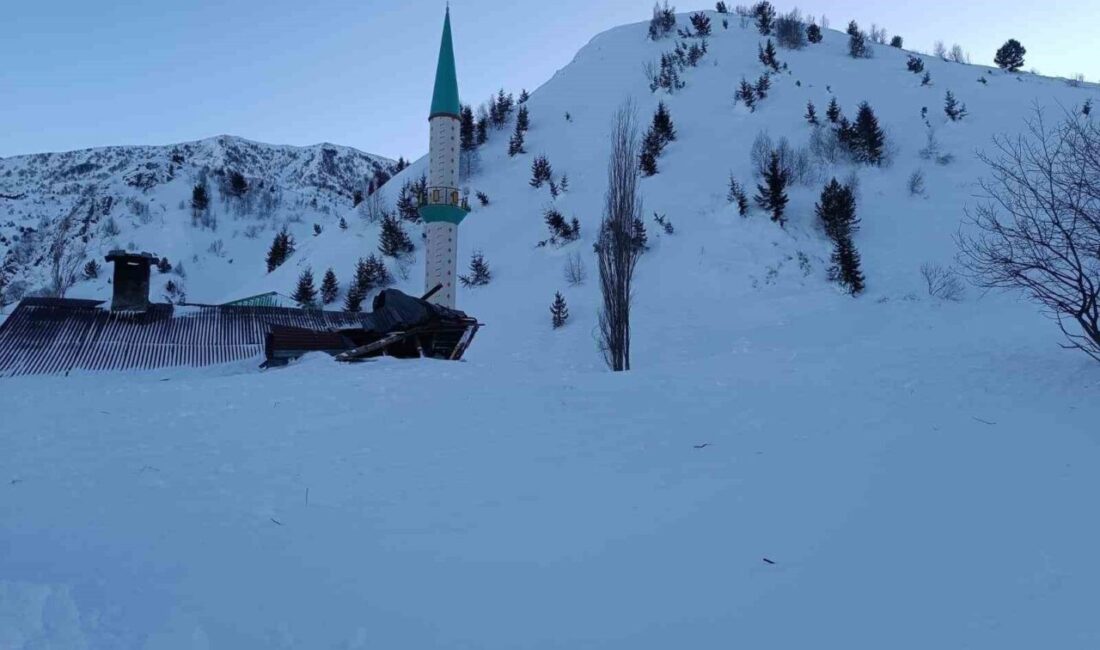 Ardahan'ın Posof ilçesine bağlı Gübnatan köyünde cami lojmanına çığ düştü.