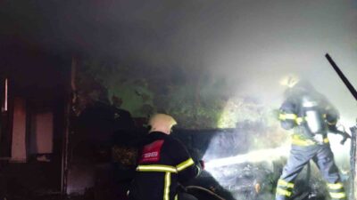 Gölbaşı ilçesinde A.G'ye ait evde çıkan yangın kısa sürede itfaiye