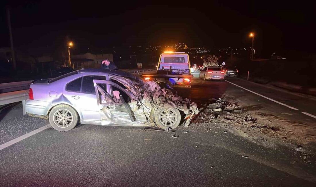 Tosya, Kastamonu'da D100 karayolunda kamyona arkadan çarpan otomobil sürücüsü yaralandı.