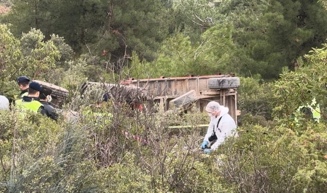 Bursa'nın İznik ilçesinde traktör devrilmesi sonucu yaşanan kazada, tarlaya gübre