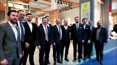 Heimtextil Fuarı'nda Denizli firmalarını ziyaret eden DTO Başkanı Uğur Erdoğan,