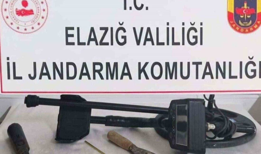 Elazığ'da jandarma ekipleri, Harput Mahallesi'nde kaçak kazı yapan M.Z. ve