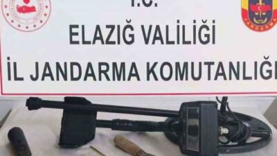 Elazığ'da jandarma ekipleri, Harput Mahallesi'nde kaçak kazı yapan M.Z. ve