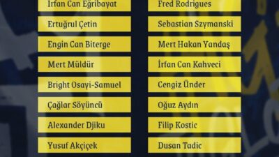 Fenerbahçe, Adana Demirspor maçı için 22 kişilik kadroyu belirledi. Jayden