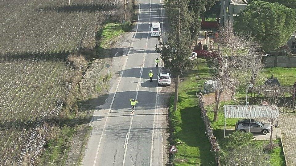 Jandarmadan mikro İHA ile hava destekli trafik denetimi Aydın'da jandarma ekipleri, mikro