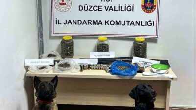 Düzce'de yapılan operasyonda kubar esrar, kenevir tohumu ve 3 adet