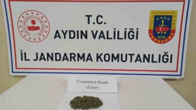 Aydın'ın Efeler ilçesinde jandarma ekipleri yol kontrol noktasında uyuşturucu madde