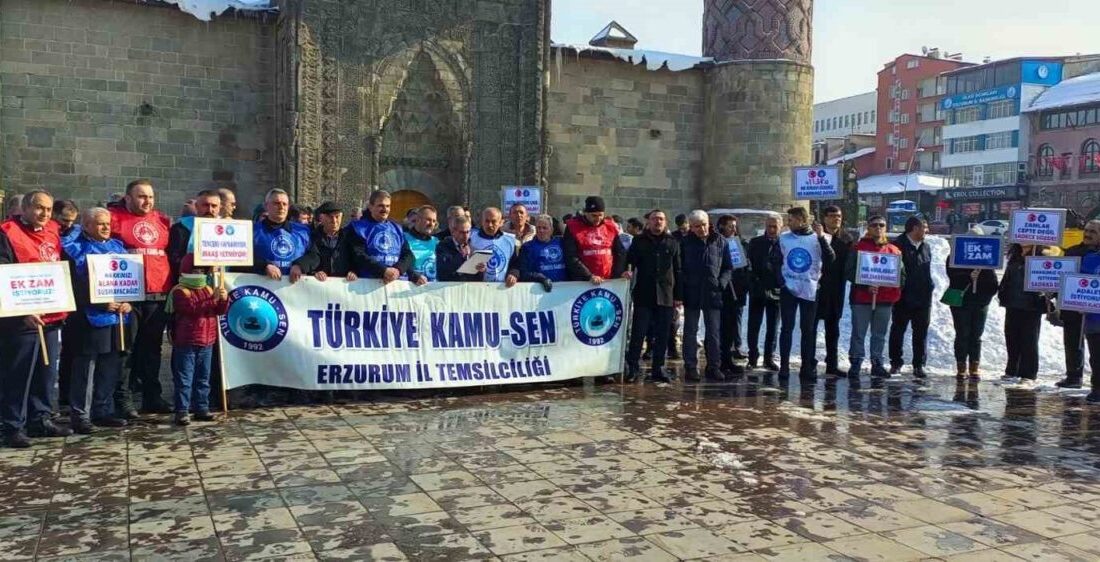 Kamu çalışanları maaşların yeniden değerlendirilmesini istedi Türkiye Kamu-Sen Erzurum İl