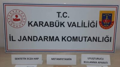 Karabük'te jandarma, metamfetamin ve sentetik ecza hap ele geçirdi. İl