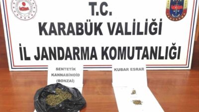 Karabük'te yapılan uyuşturucu operasyonunda 1 kişi, üzerinde 102,5 gram bonzai