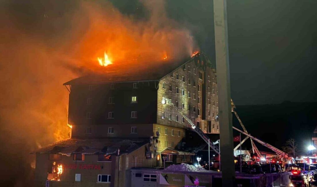 Kartalkaya Kayak Merkezi'ndeki otelde çıkan yangında 3 kişi hayatını kaybetti,