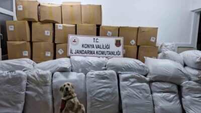 Konya'nın Kadınhanı ilçesinde durdurulan bir tırda 1 milyon 450 bin