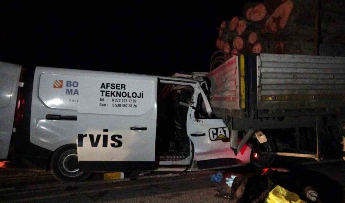 Kütahya'da kamyonetin tomruk yüklü tıra çarpması sonucu meydana gelen trafik