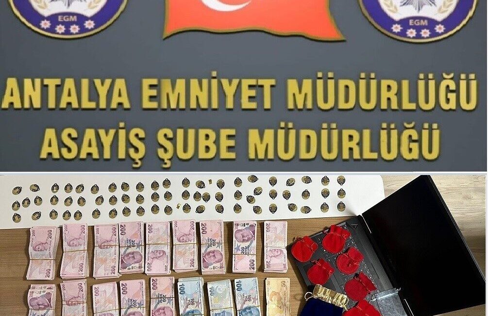 Antalya'da 3 kişi, 60 bin TL değerinde sahte altın satarak