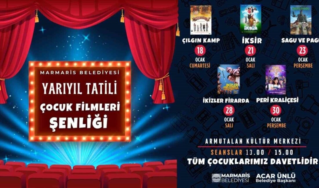 Marmaris Belediyesi, yarıyıl tatiline giren öğrenciler için ücretsiz film gösterimi