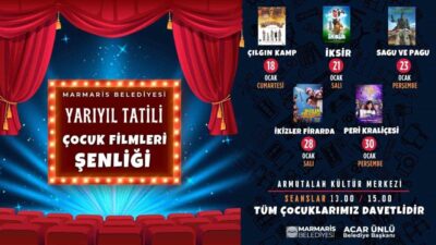 Marmaris Belediyesi, yarıyıl tatiline giren öğrenciler için ücretsiz film gösterimi