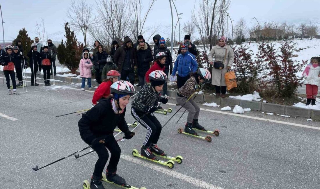 Muş'ta düzenlenen Kayaklı Koşu İl Birinciliği Yarışması, 60 sporcu asfalt