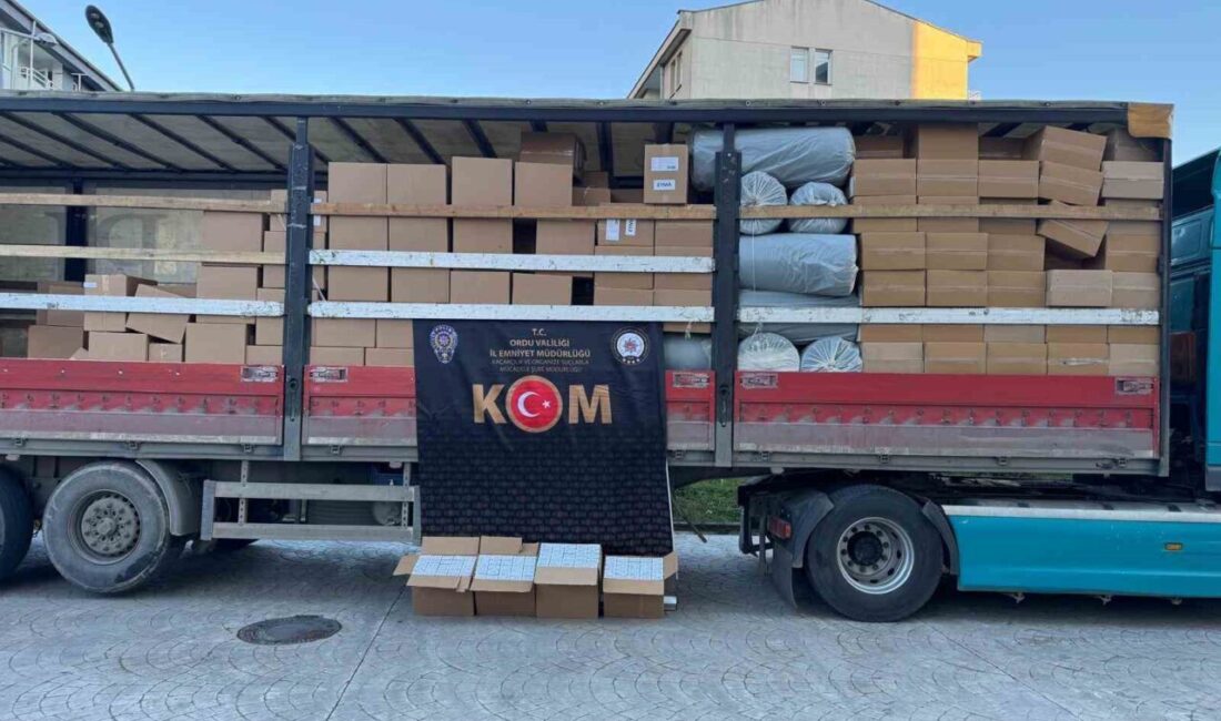Ordu'da polis ekipleri, Fatsa ilçesinde durdurdukları bir tırda 5 milyon