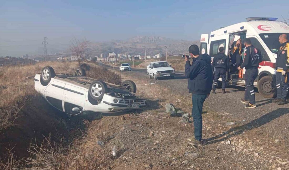 Otomobil devrildi, dede ve torunu yaralandı Çermik ilçesinde meydana gelen