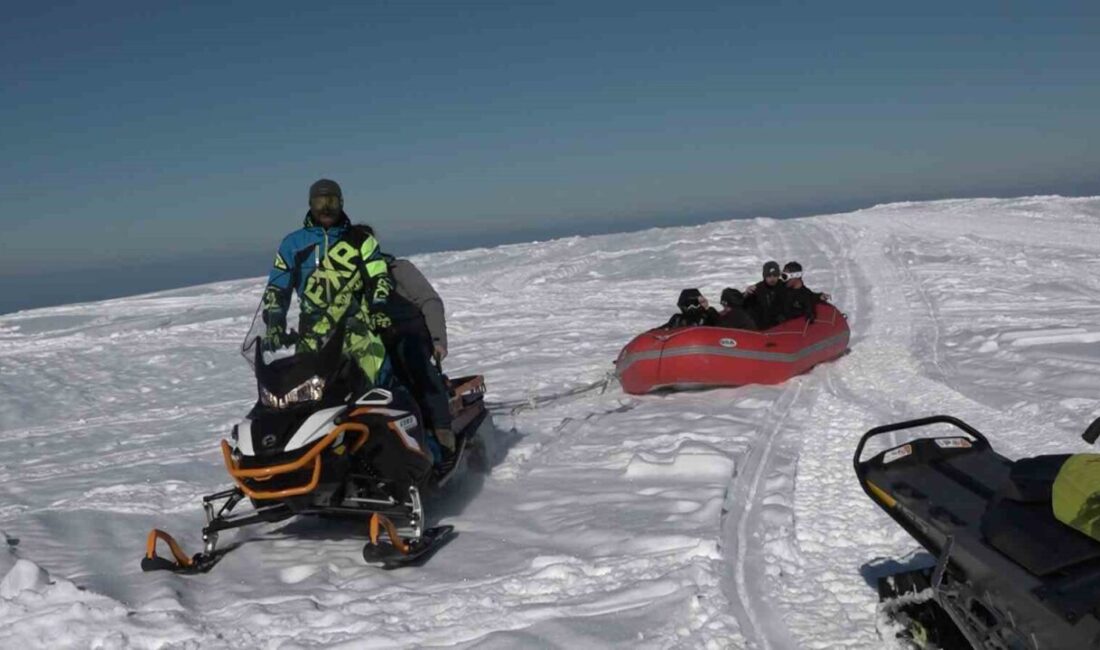 Rize'nin Handüzü Yaylası, kar motorlarıyla gezinti imkanı ve rafting botlarıyla