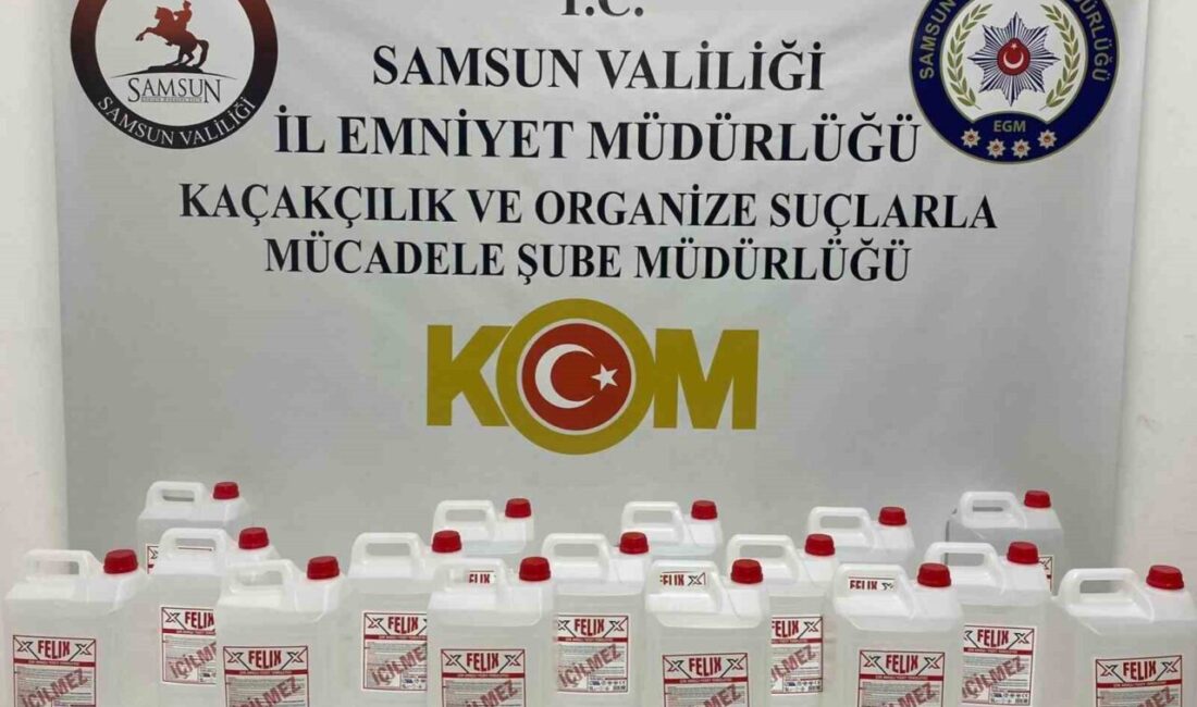 Samsun’da 80 litre kaçak etil alkol ele geçirildi Samsun polisi, Atakum ilçesinde