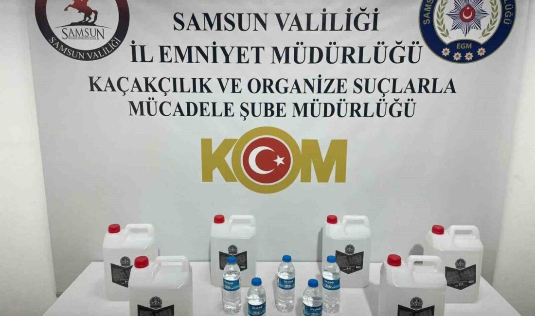 Samsun'da polis operasyonunda kaçak etil alkol ve sahte içki ele
