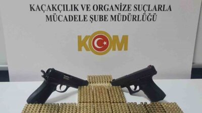 Samsun'da yapılan operasyonda tabanca ve mühimmat ele geçirildi. 1 kişi