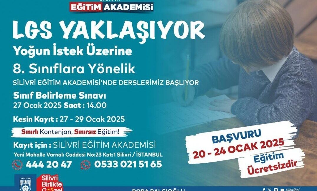 Silivri Belediyesi Eğitim Akademisi, 8. sınıf öğrencilerine ücretsiz LGS dersleri