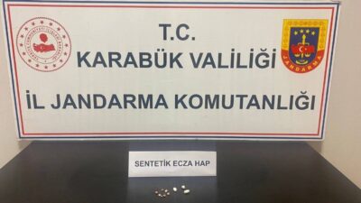 Karabük'te jandarma tarafından yapılan aramada bir kişinin üzerinde sentetik ecza